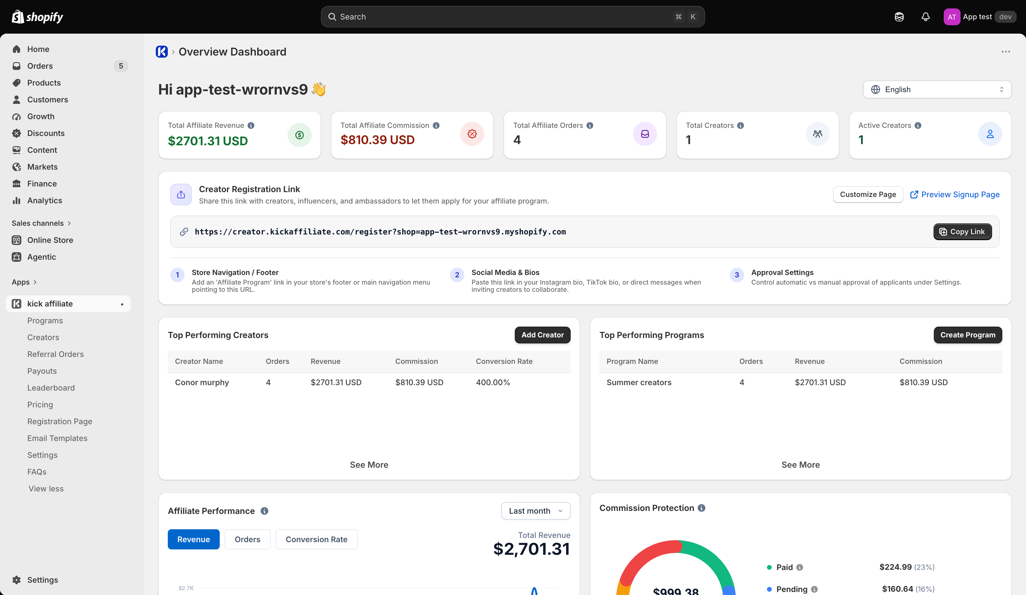 KickAffiliate Real-Time Tracking & Command Center