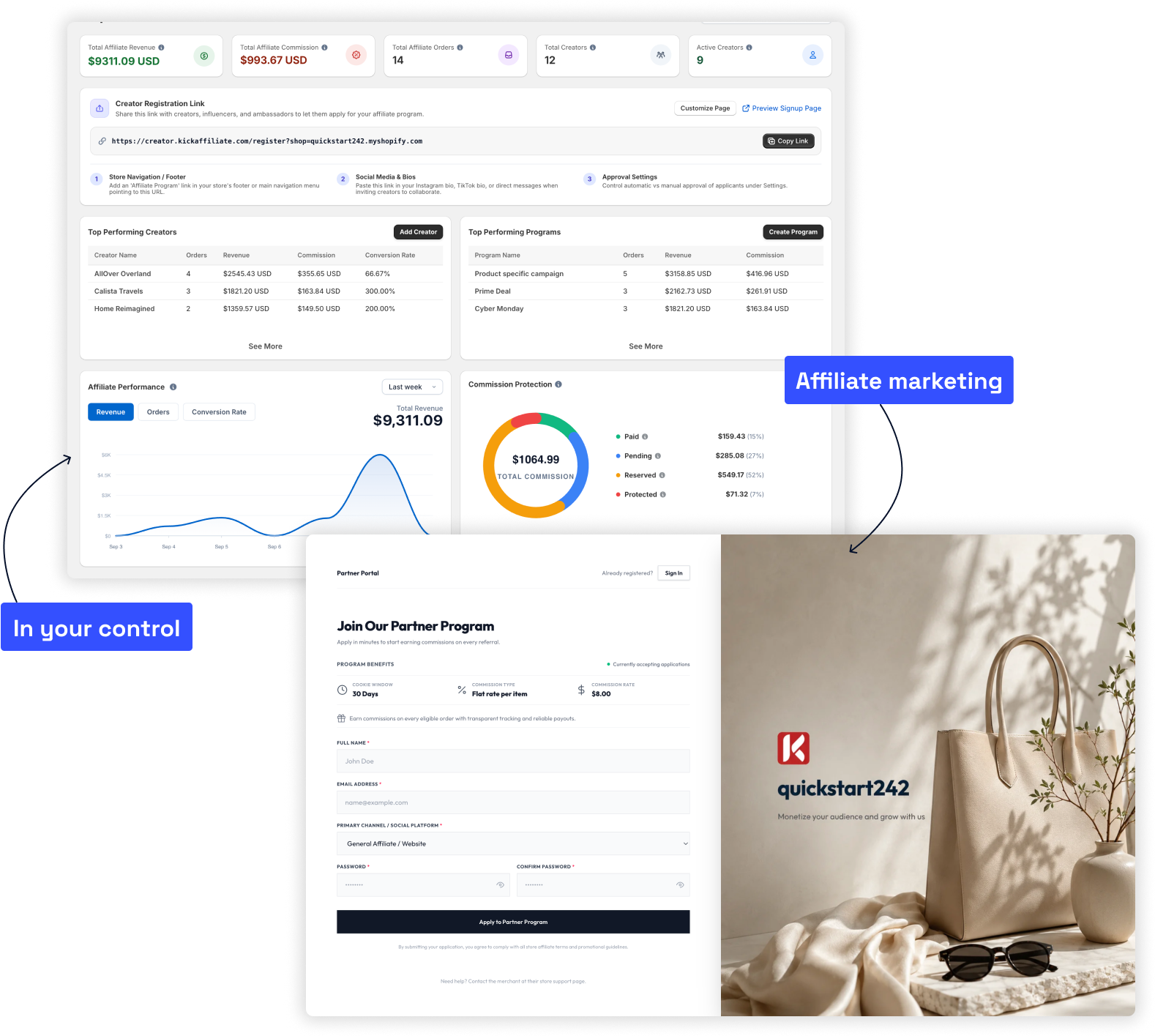 KickAffiliate Portal & Dashboard